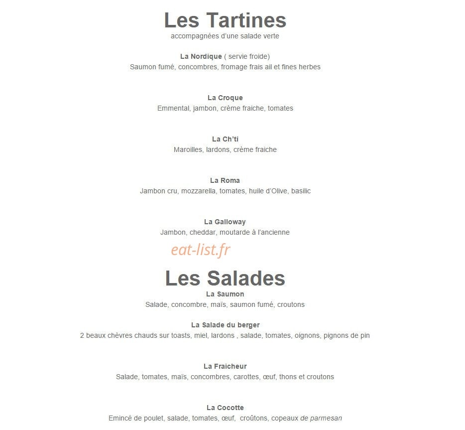 Crêperie Fleur de Sel — carte page 6