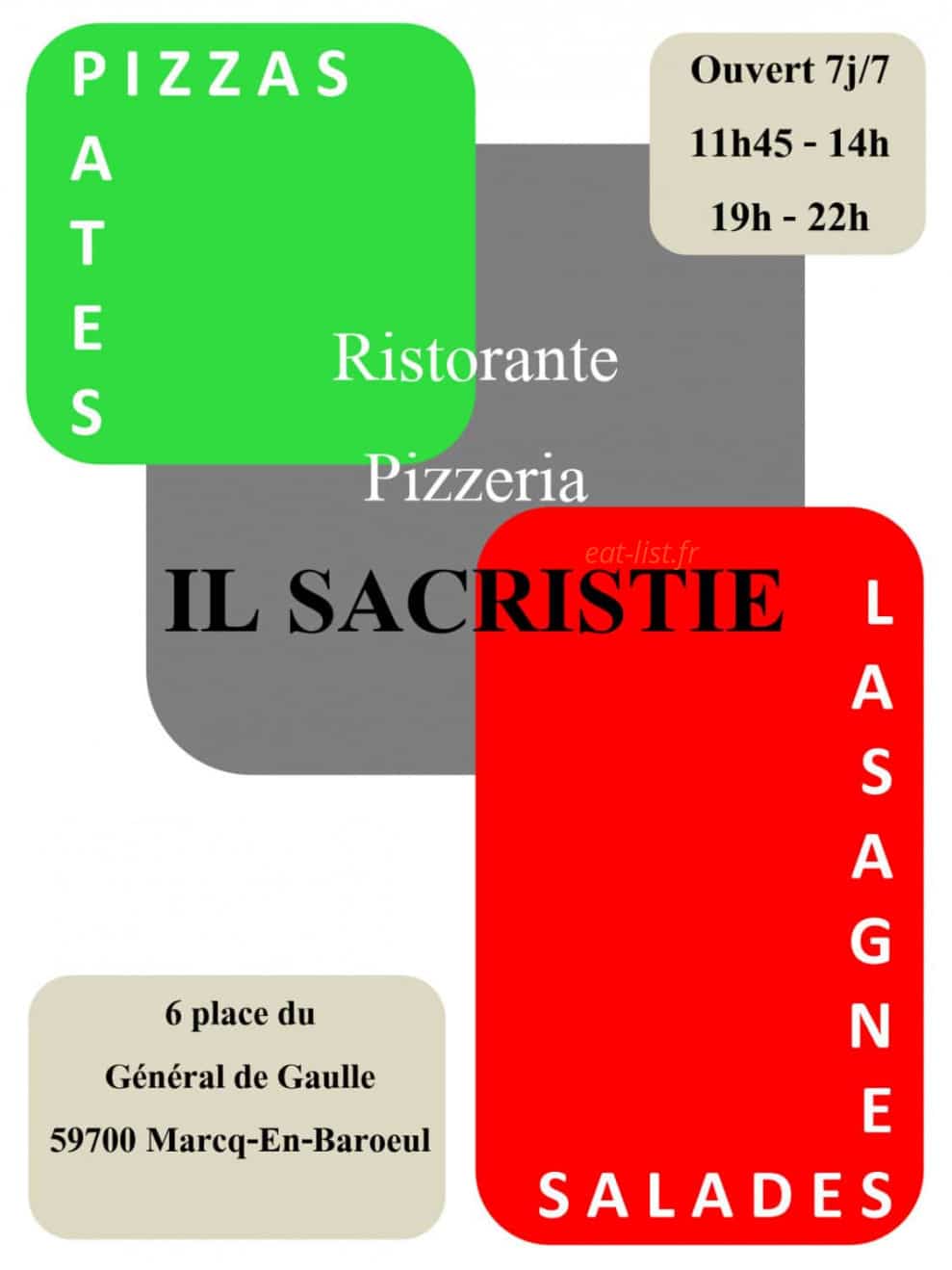 Il Sacristie — carte page 1
