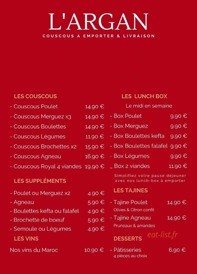 L'Argan — carte page 1