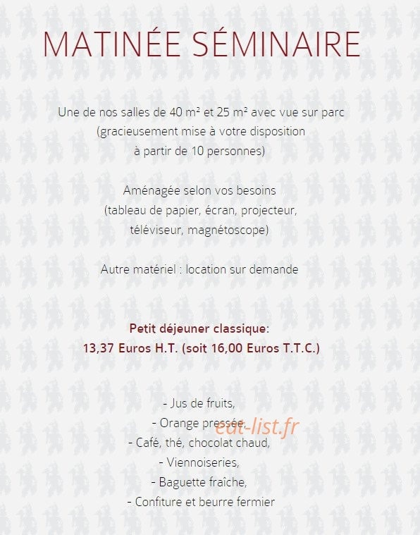 L Auberge de la Garenne — carte page 24