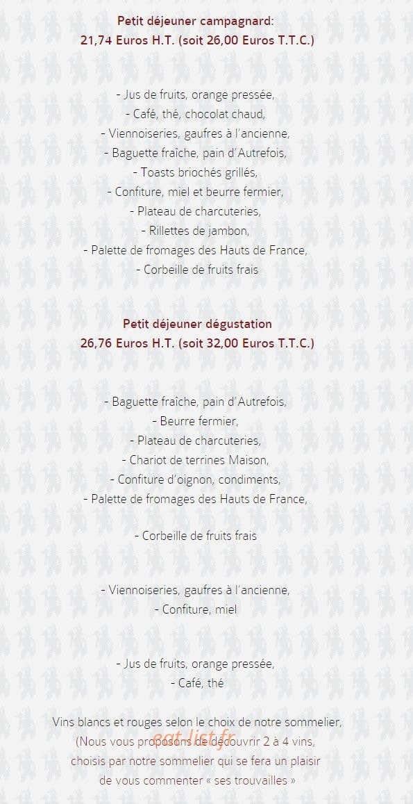 L Auberge de la Garenne — carte page 25