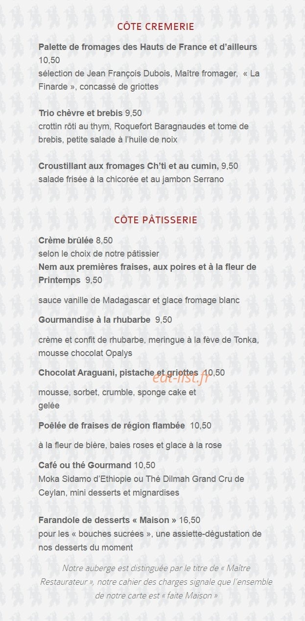 L Auberge de la Garenne — carte page 4