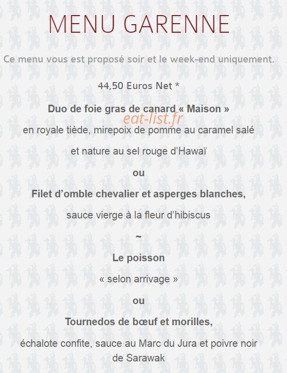 L Auberge de la Garenne — carte page 7
