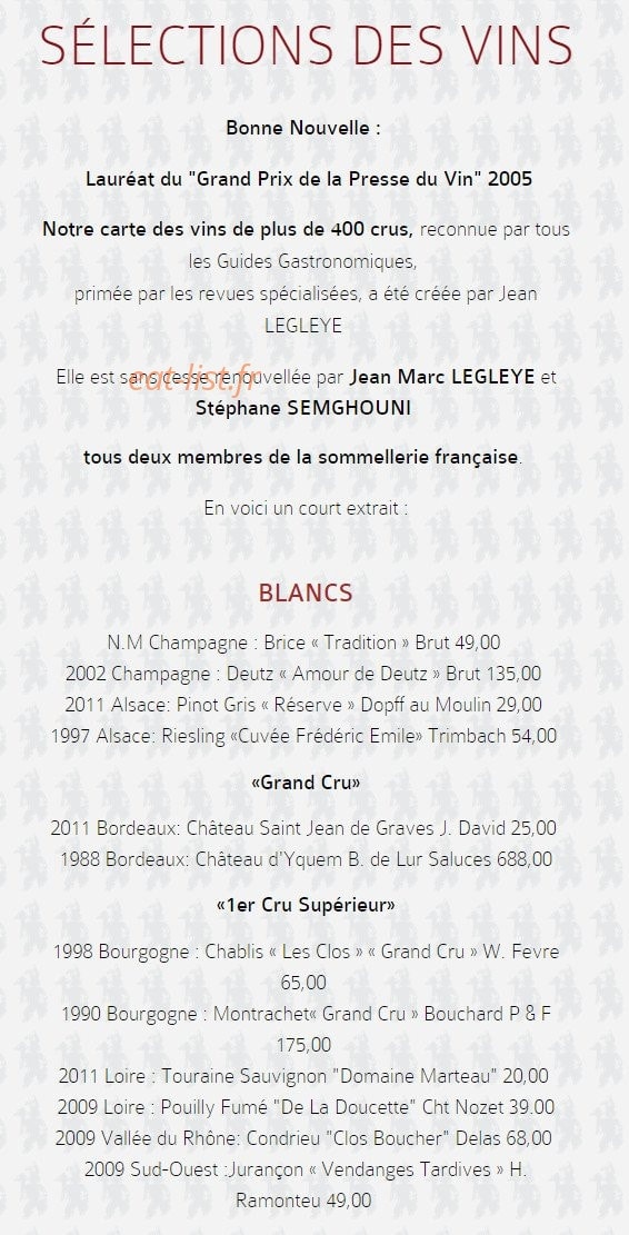 L Auberge de la Garenne — carte page 12