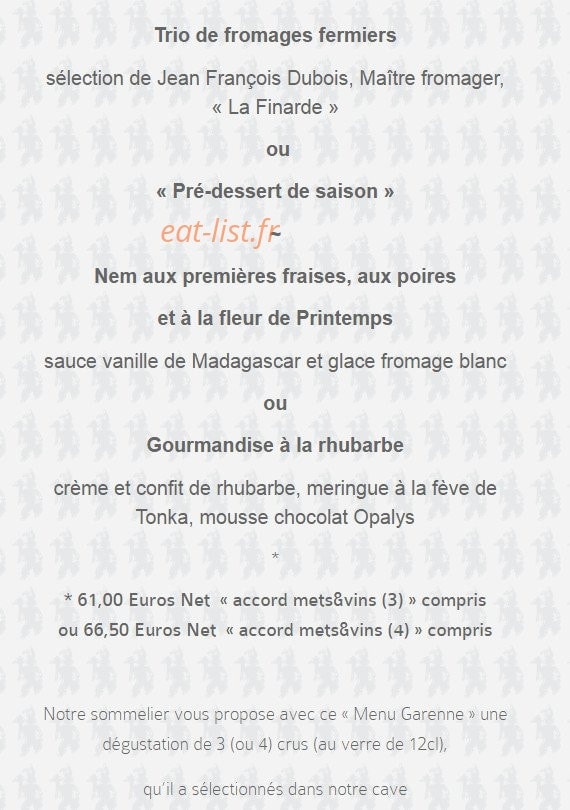 L Auberge de la Garenne — carte page 8
