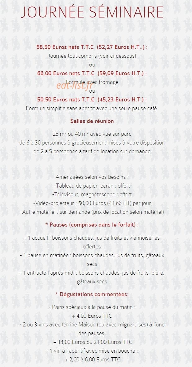 L Auberge de la Garenne — carte page 26