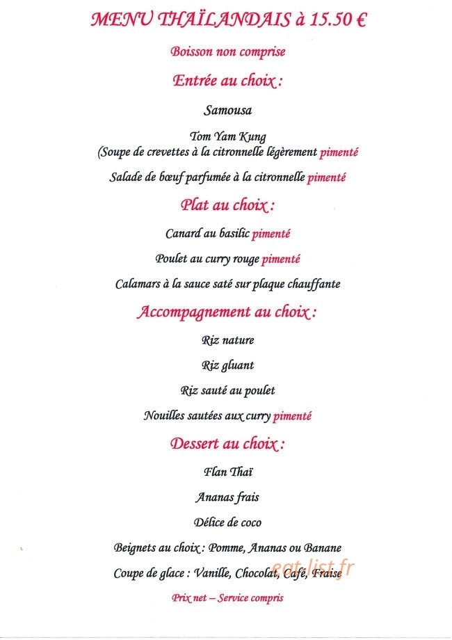 Le Gourmet d'Asie — carte page 6