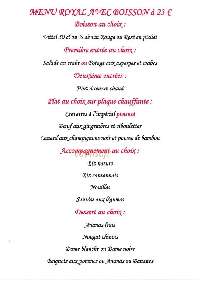 Le Gourmet d'Asie — carte page 7