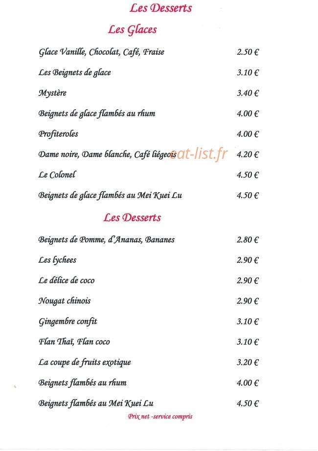 Le Gourmet d'Asie — carte page 8