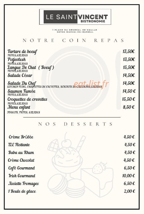 Le Saint Vincent — carte page 14