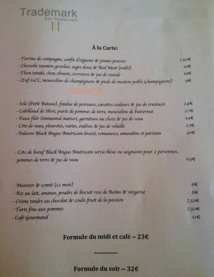 Le Trademark — carte page 1