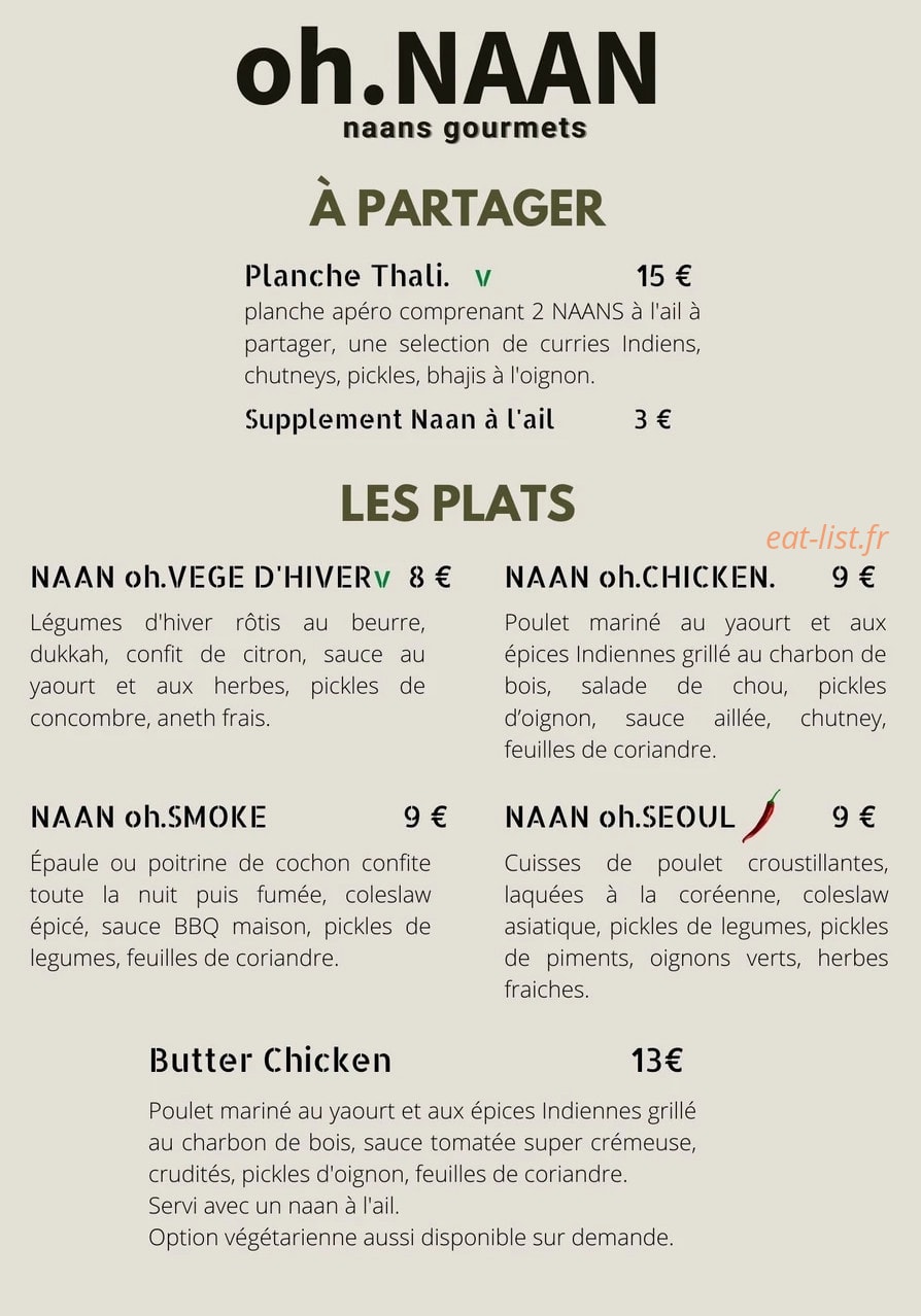 oh.Naan — carte page 1
