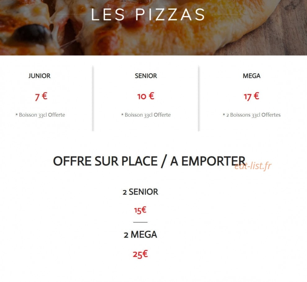 Pasta Food — carte page 1