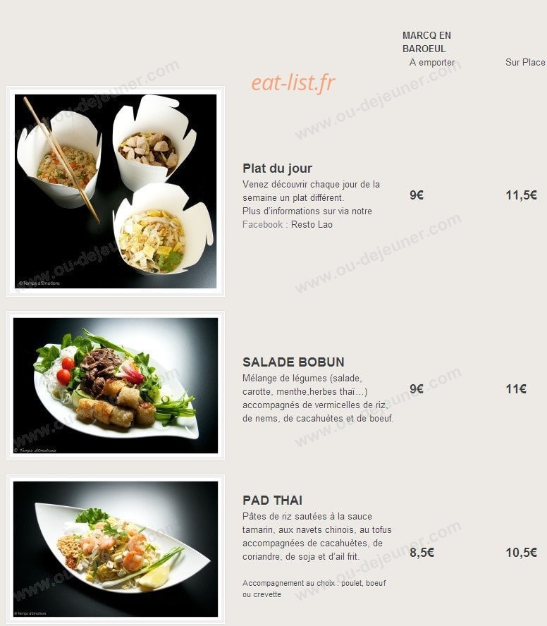 Resto Lao — carte page 2