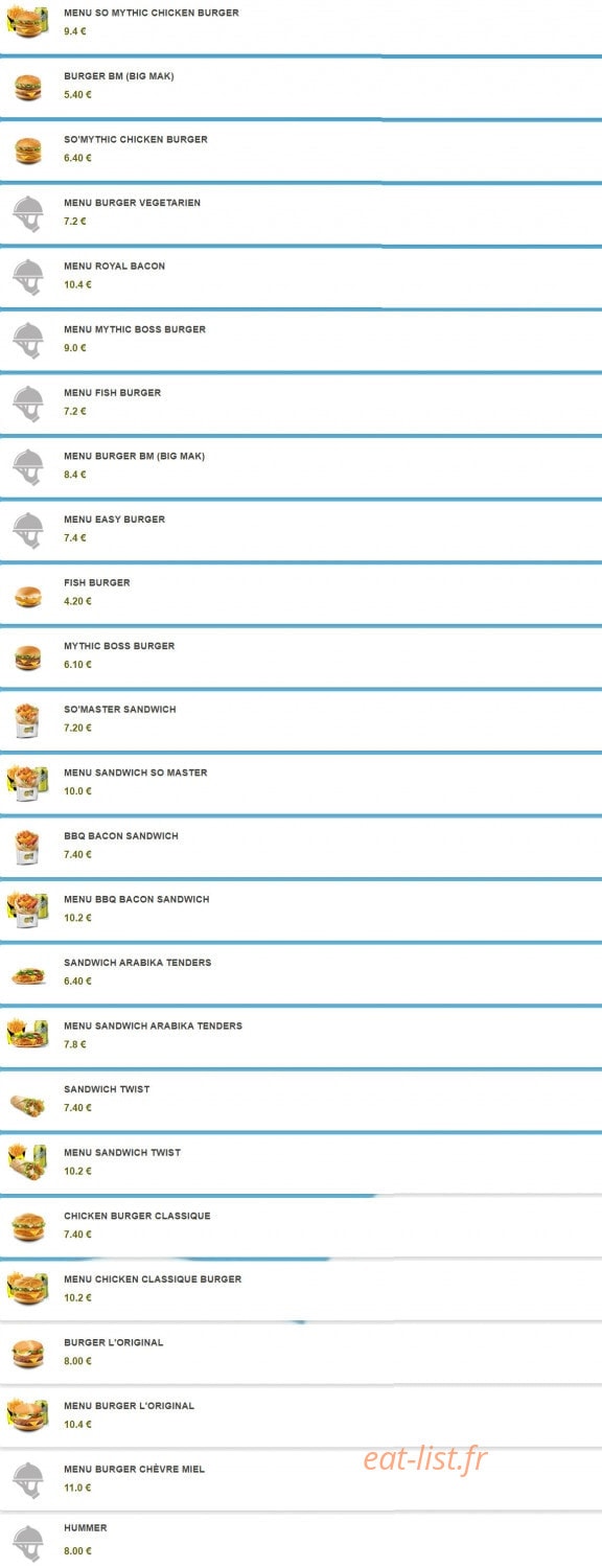 So Drive Burger — carte page 2