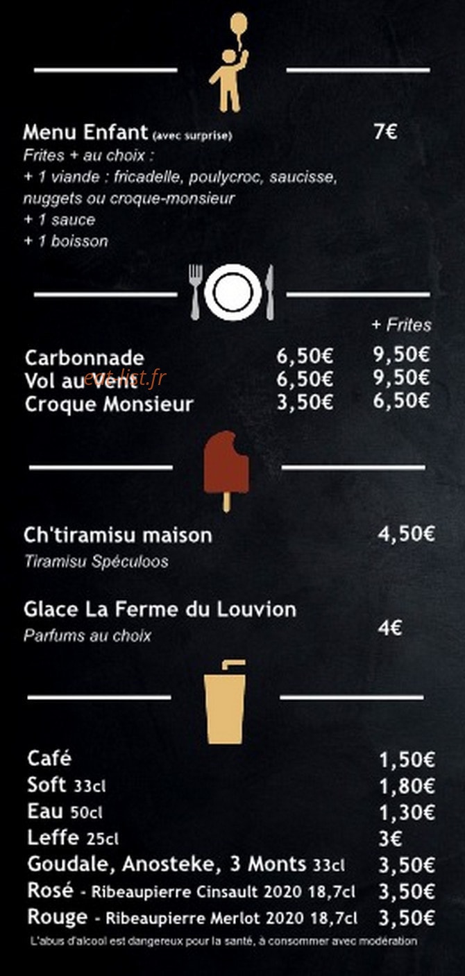La Frite Avelinoise — carte page 5