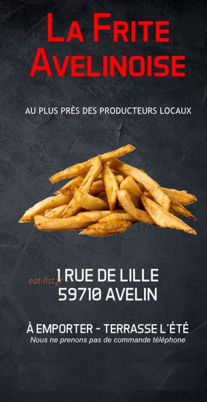 La Frite Avelinoise — carte page 1