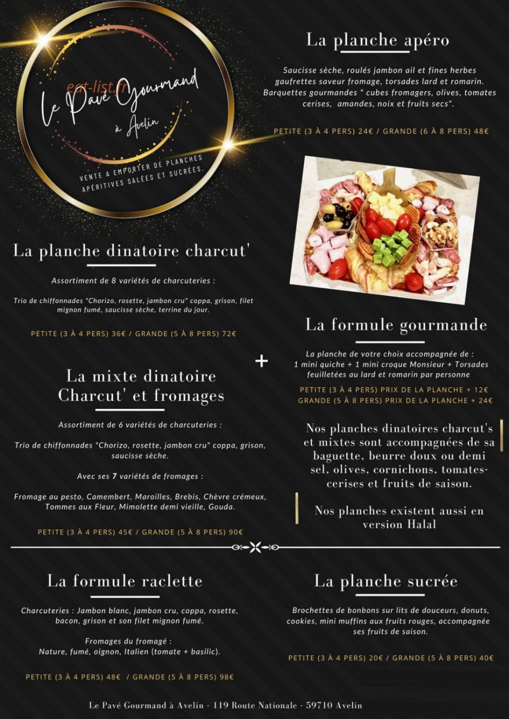 Le pavé gourmand à Avelin — carte page 1
