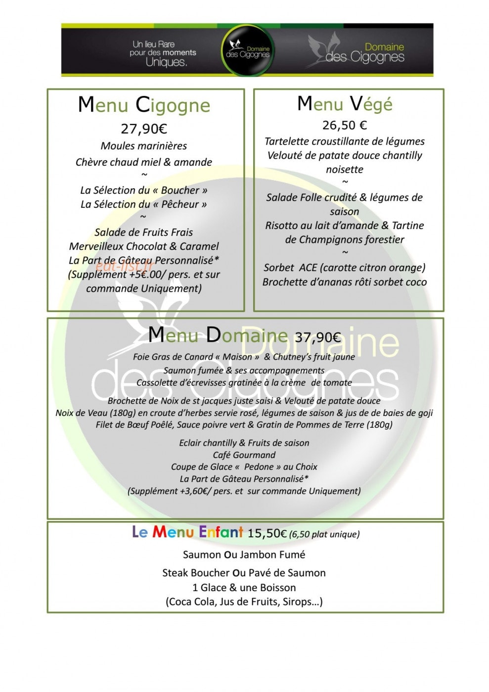 Restaurant des Cigognes — carte page 4
