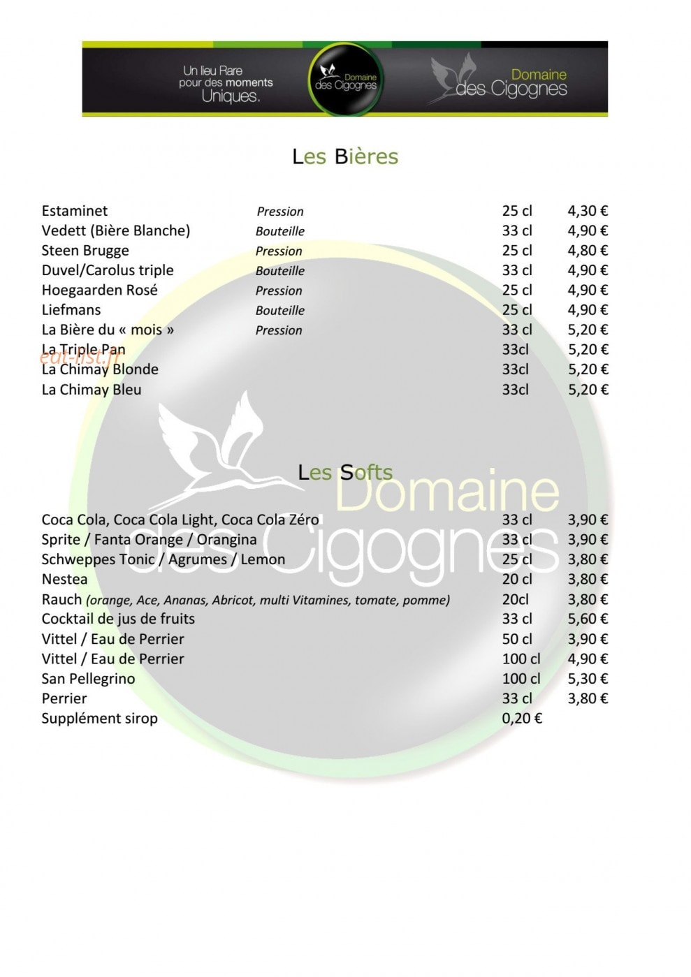 Restaurant des Cigognes — carte page 5