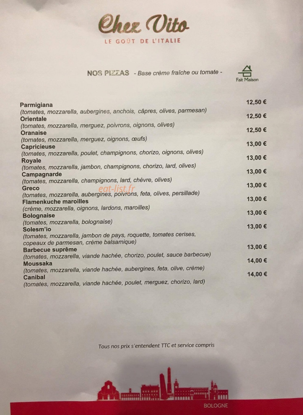 Chez Vito — carte page 1