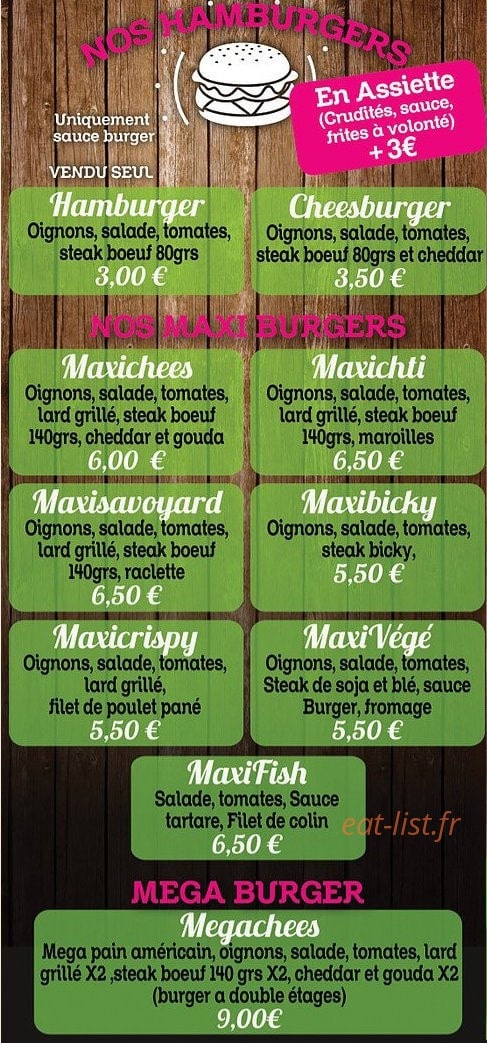 Willy's frites — carte page 3