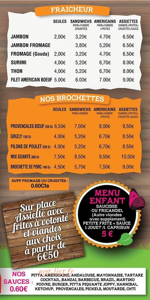 Willy's frites — carte page 2