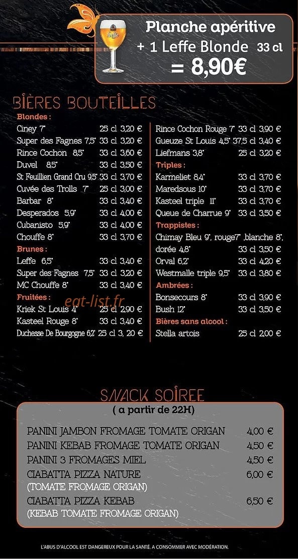 Willy's frites — carte page 6