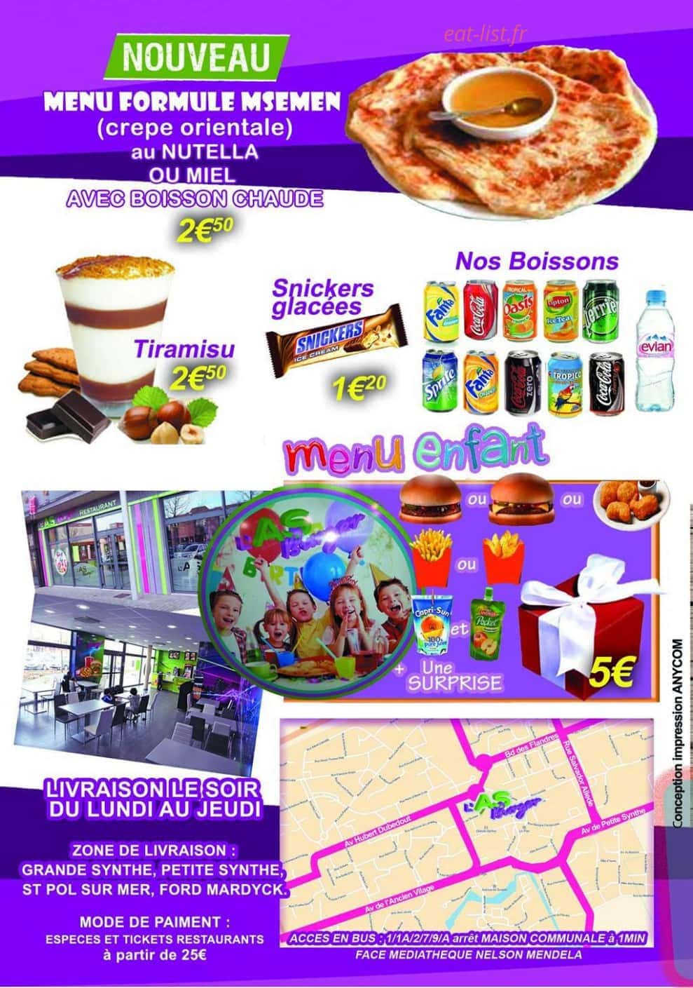 L'as Burger — carte page 3