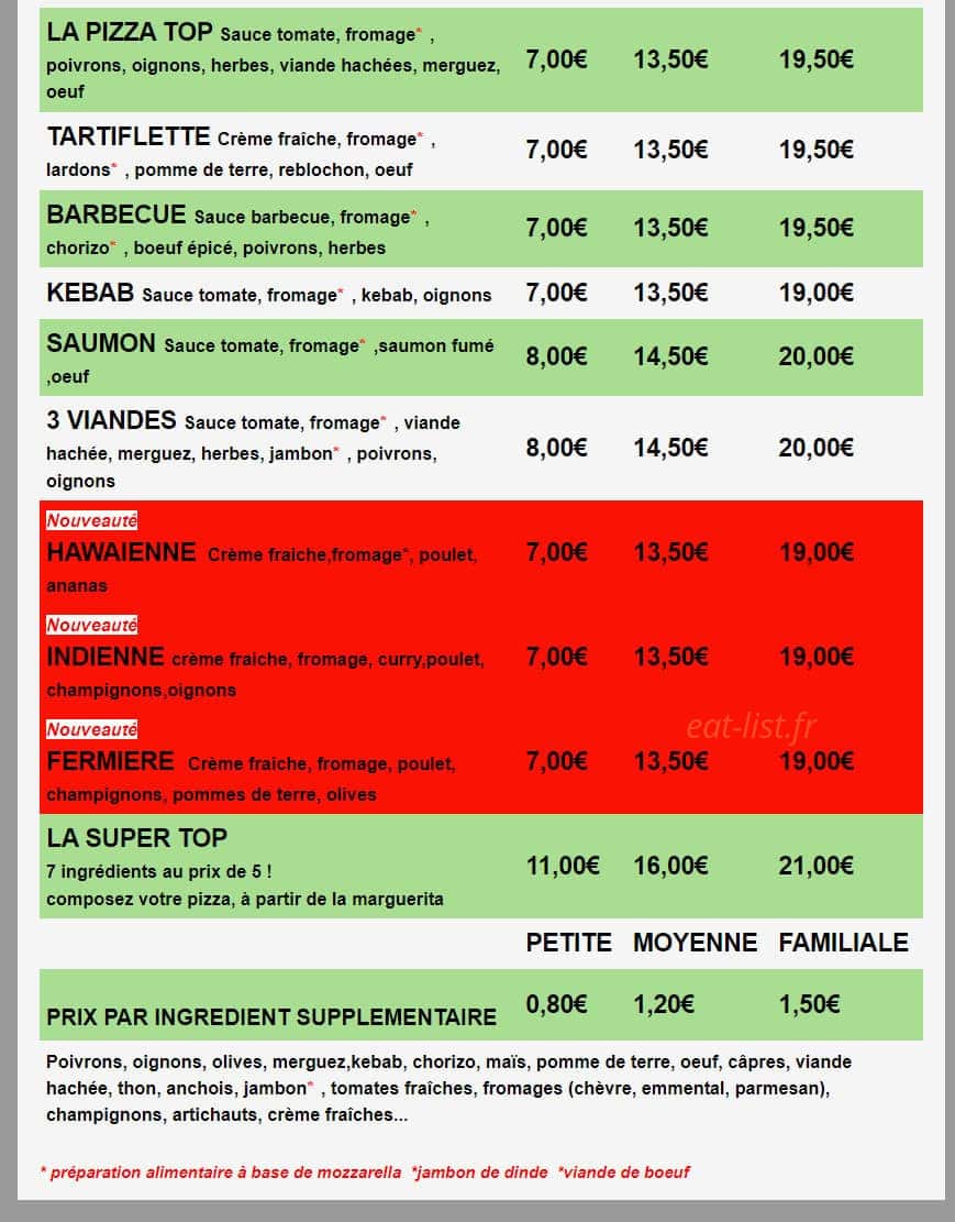 Pizza top — carte page 3