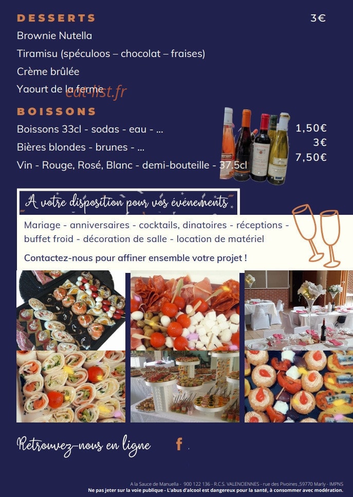 A la Sauce de Manuella — carte page 4