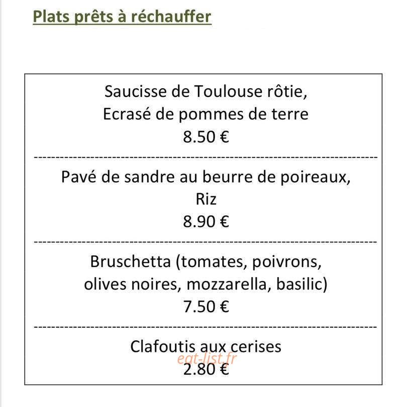 Le Casier Repas — carte page 1