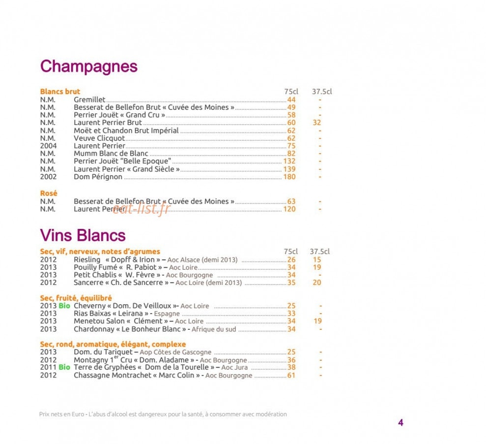 Le Plaza — carte page 8