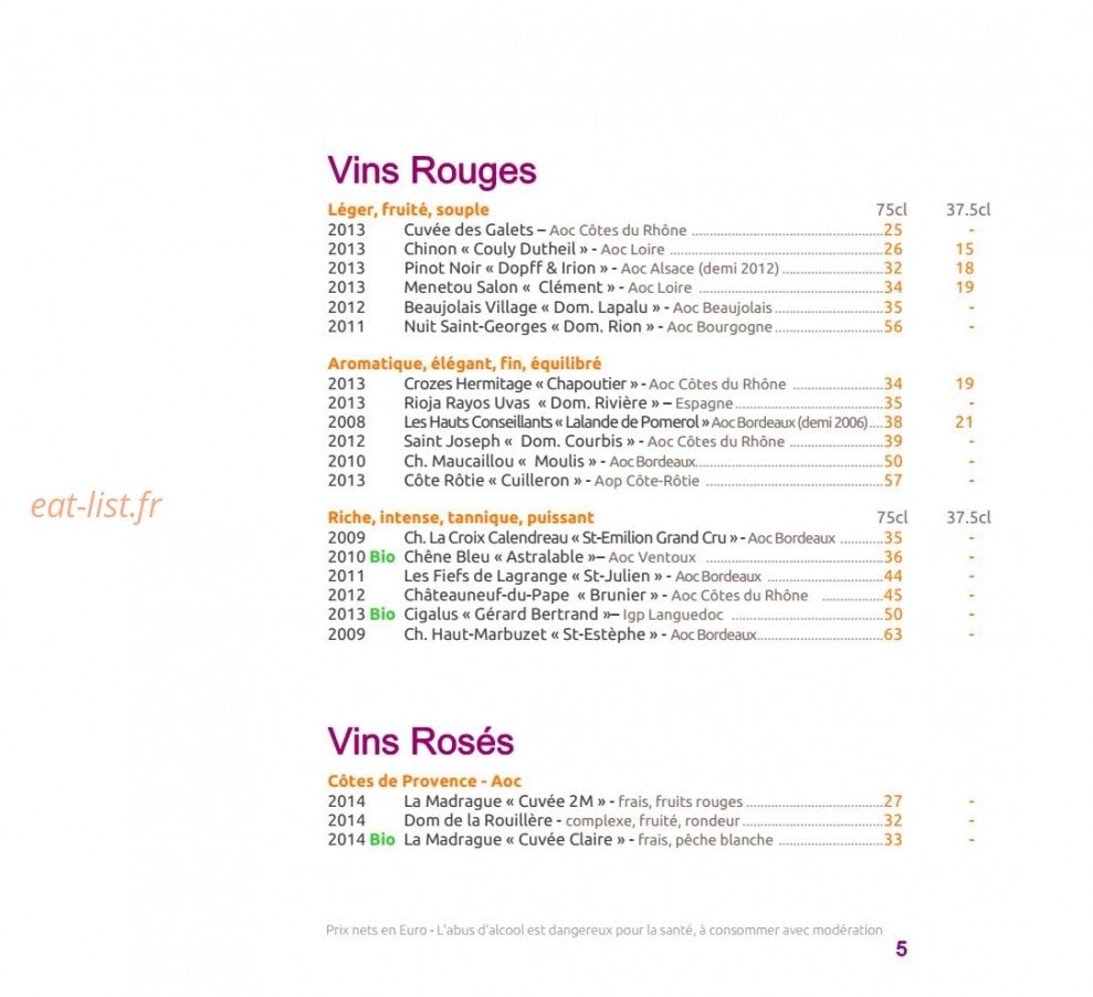 Le Plaza — carte page 9