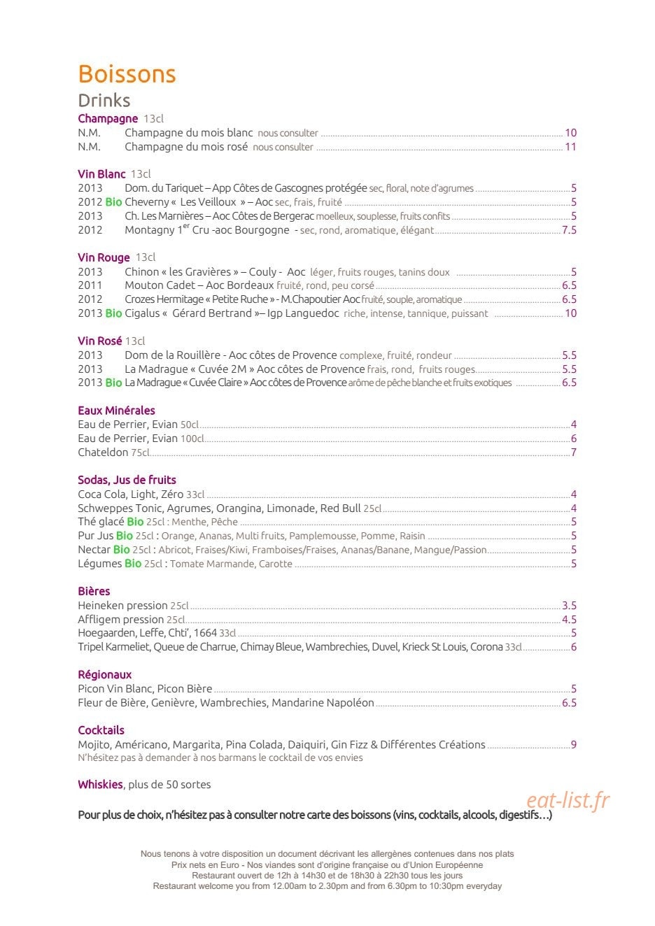 Le Plaza — carte page 4