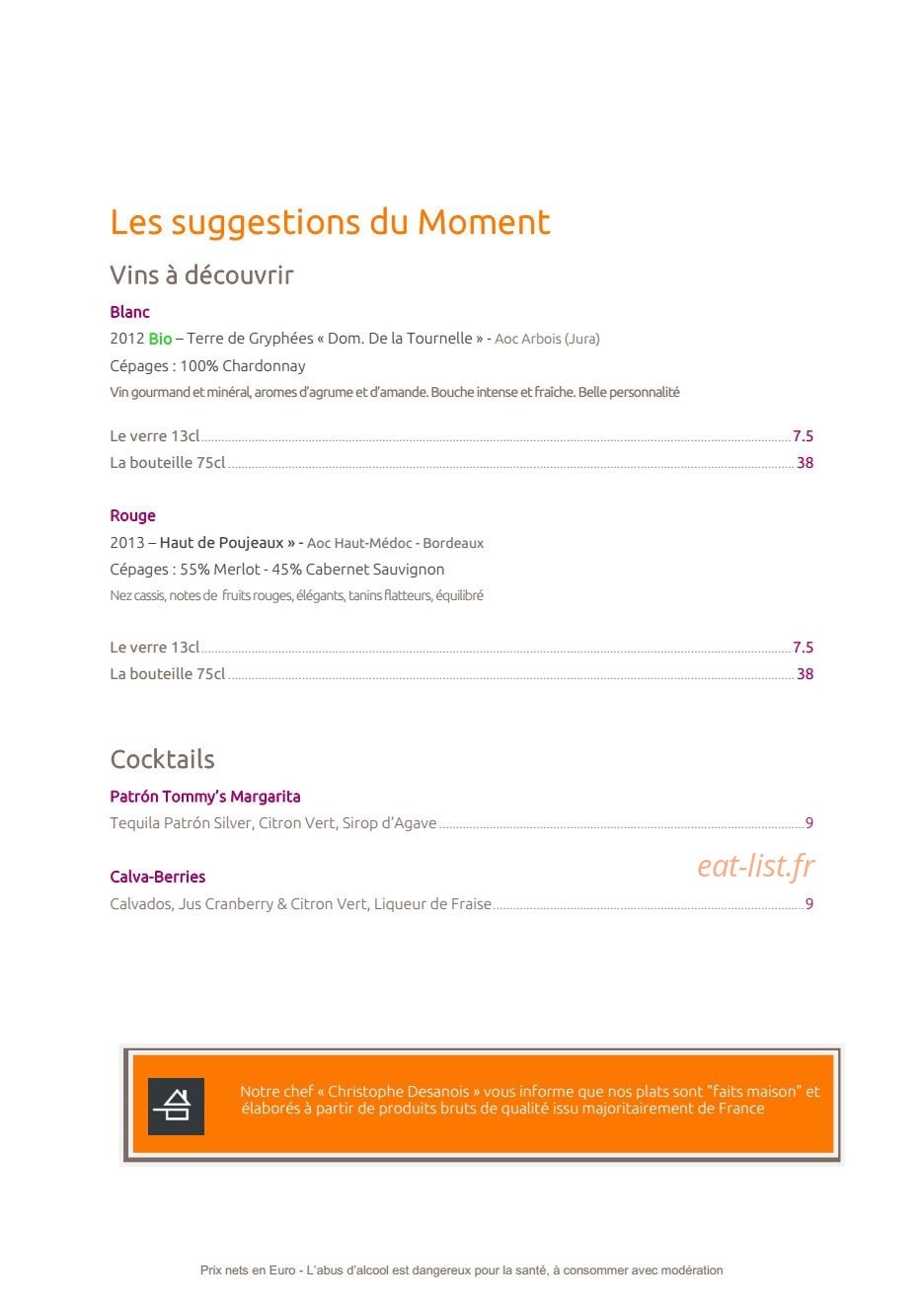 Le Plaza — carte page 1
