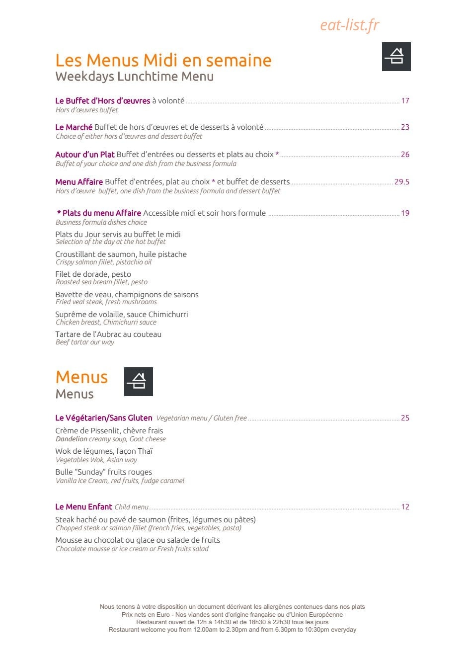 Le Plaza — carte page 2