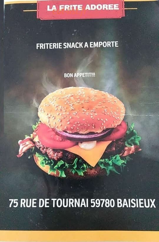 La Frite Adorée — carte page 1