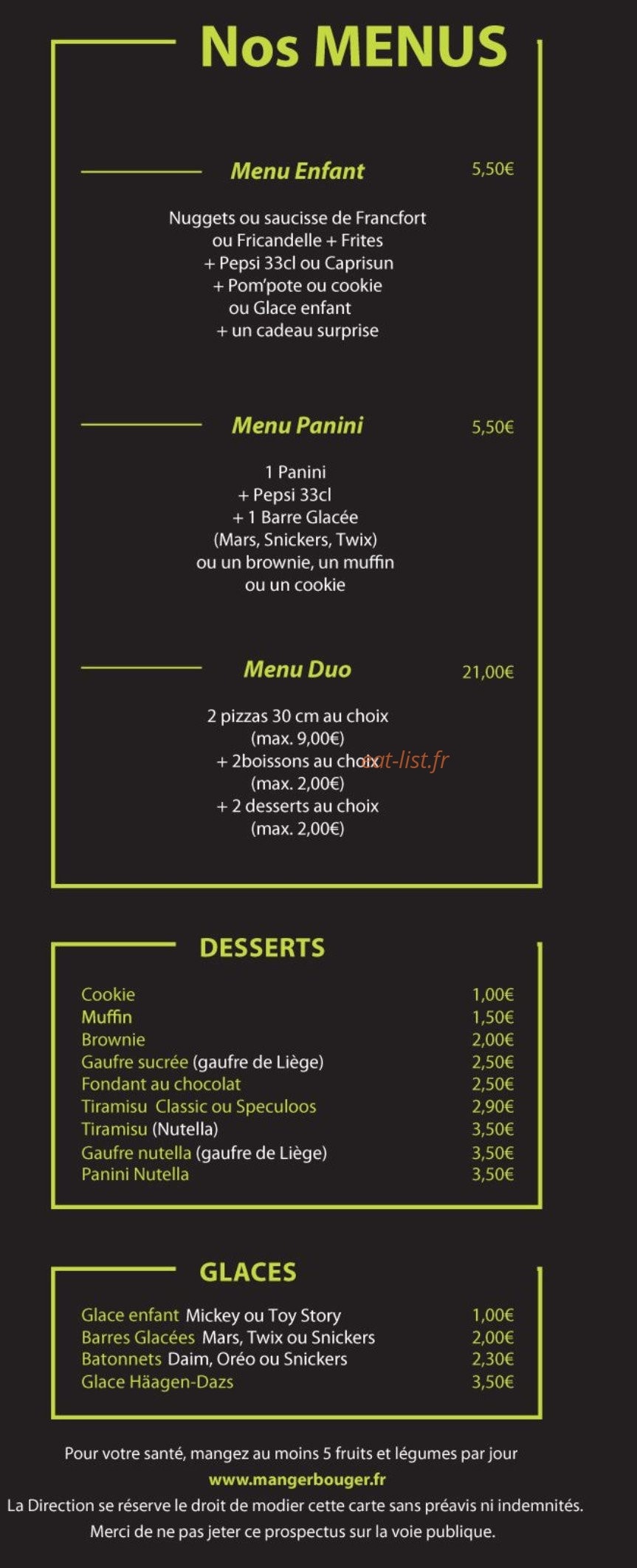 Luzi Pizza — carte page 3