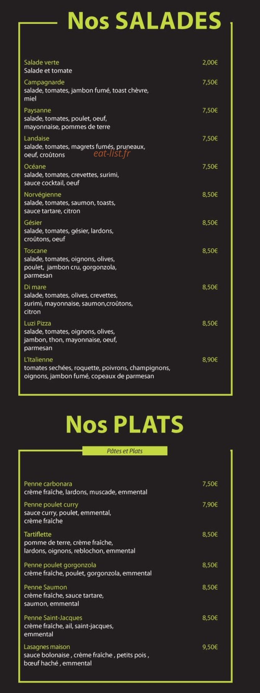 Luzi Pizza — carte page 6