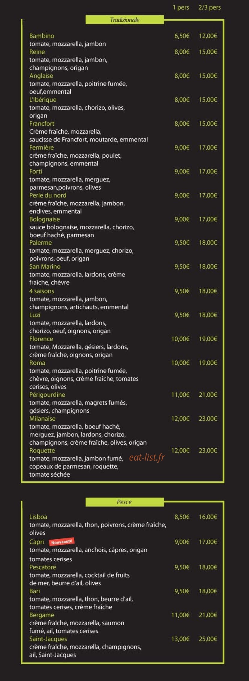 Luzi Pizza — carte page 4