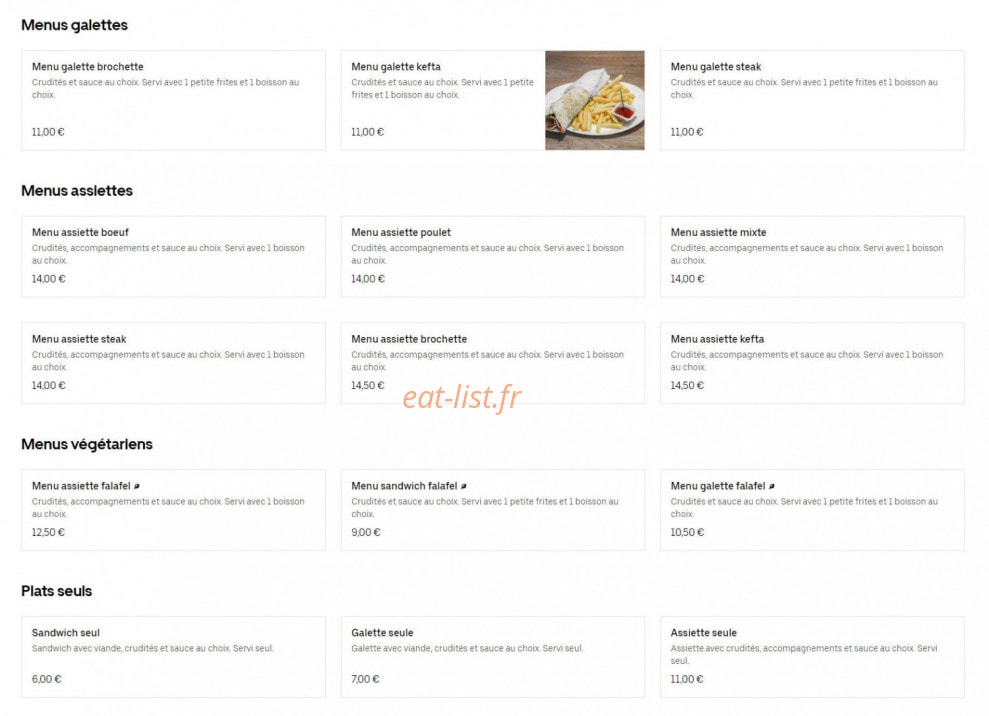 Kebab Ronchin — carte page 2