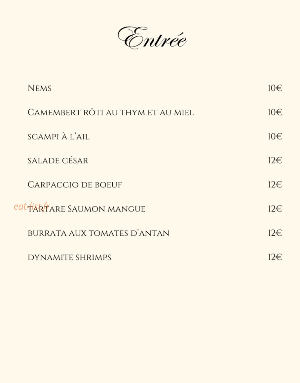 La Perle — carte page 1