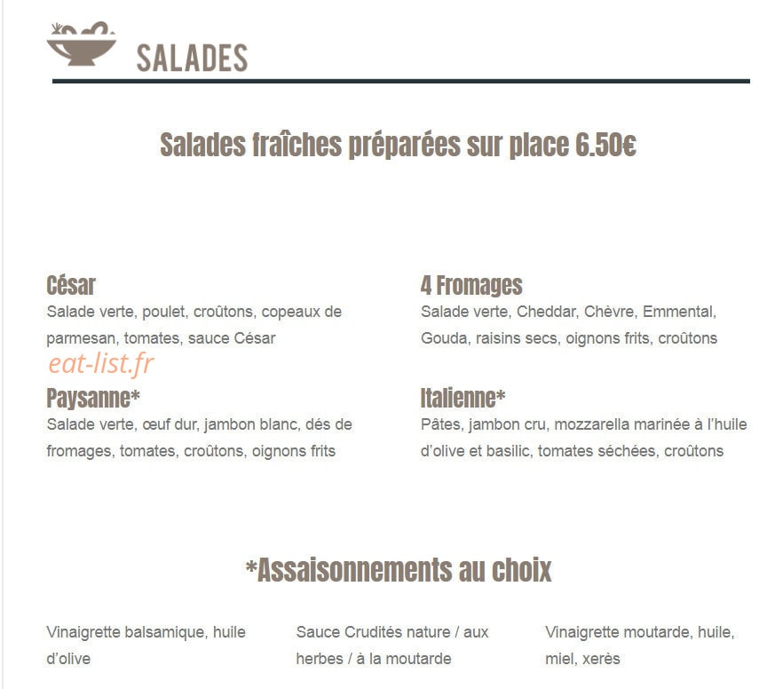 Déjeuner de Saison — carte page 3