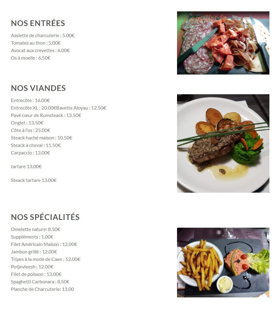 La Bonne Soupe — carte page 1