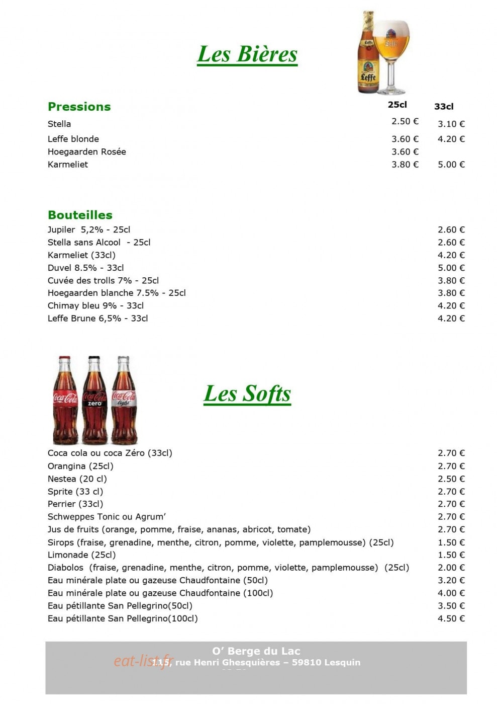 O'berge du lac — carte page 7