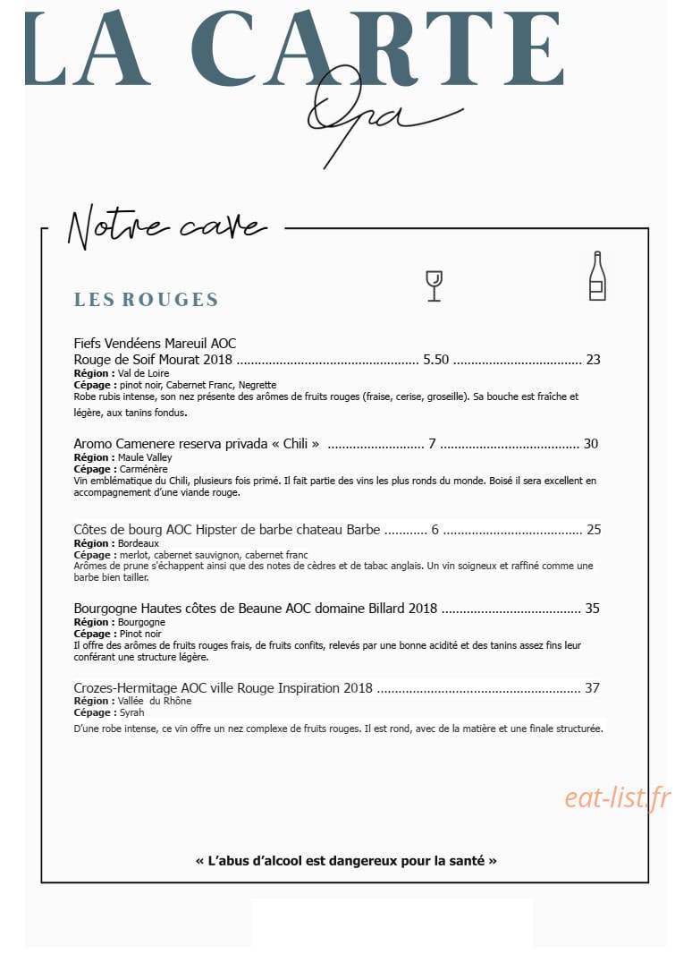 Opa — carte page 6