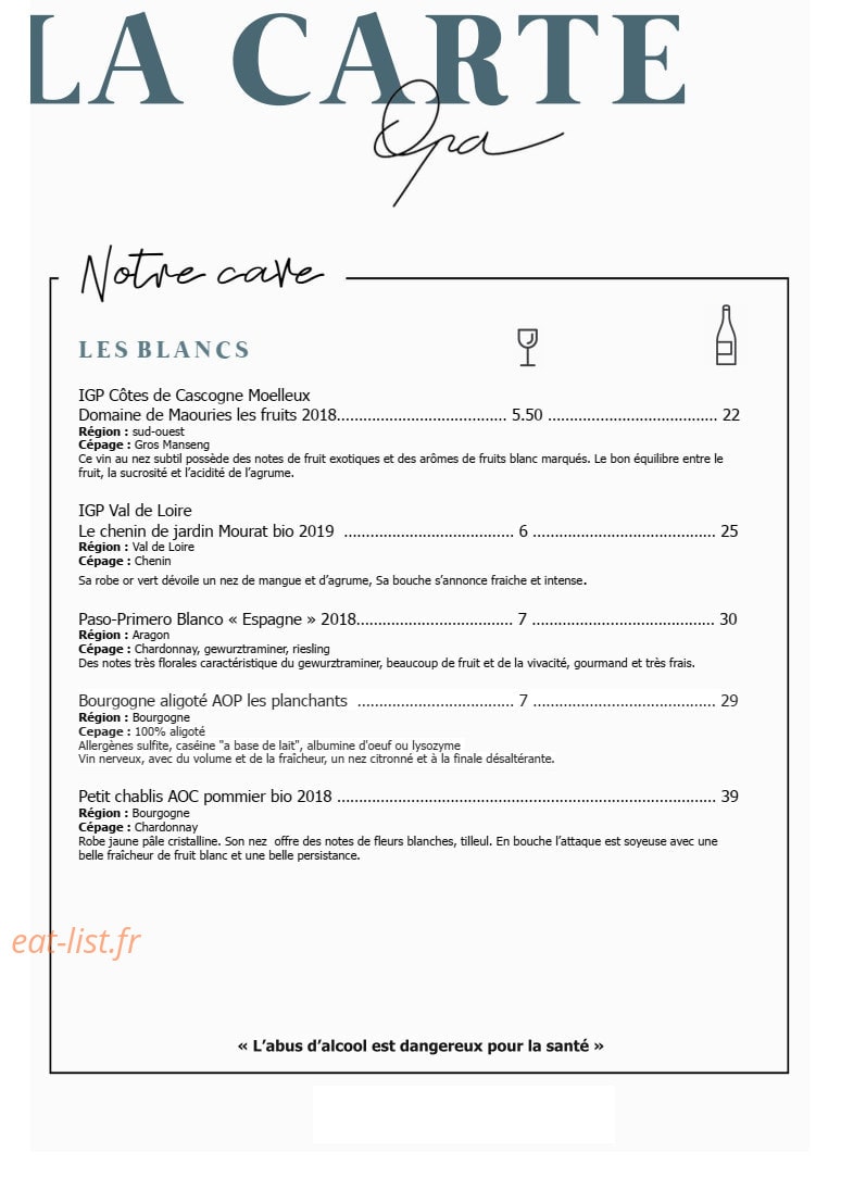 Opa — carte page 5