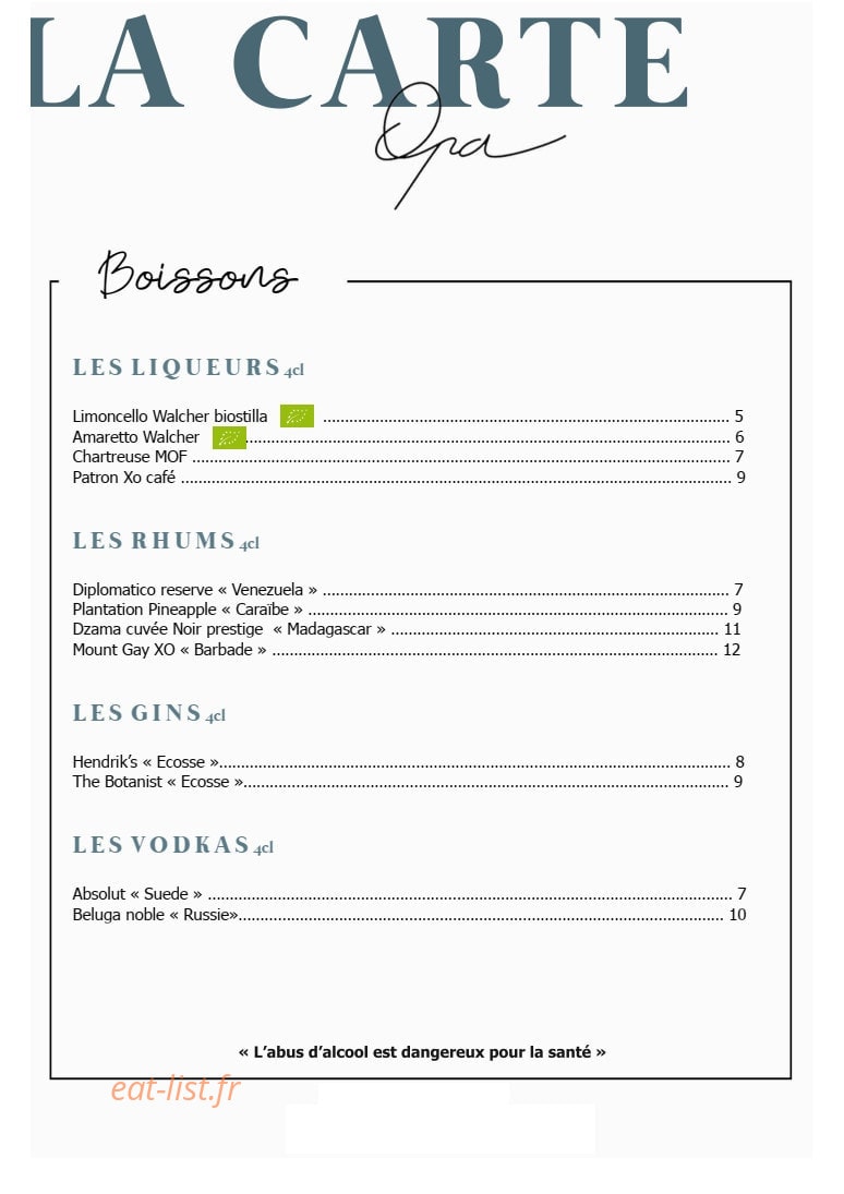 Opa — carte page 3