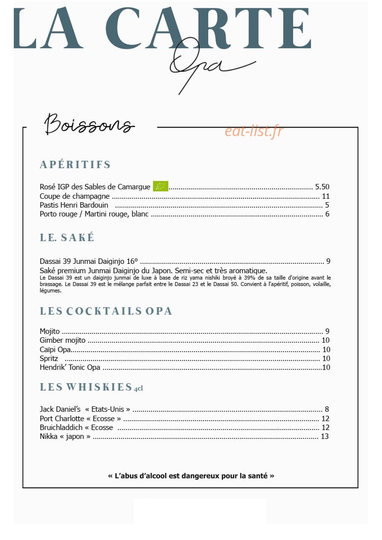 Opa — carte page 2
